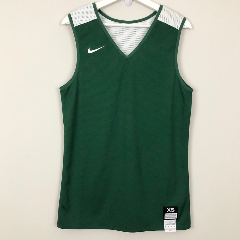 Nike Team Reversible Basketball Jersey Forest Green and White